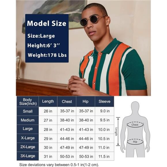 Men's Vintage Knit Polo Shirt Short Sleeve Olive - Picture 6 of 6